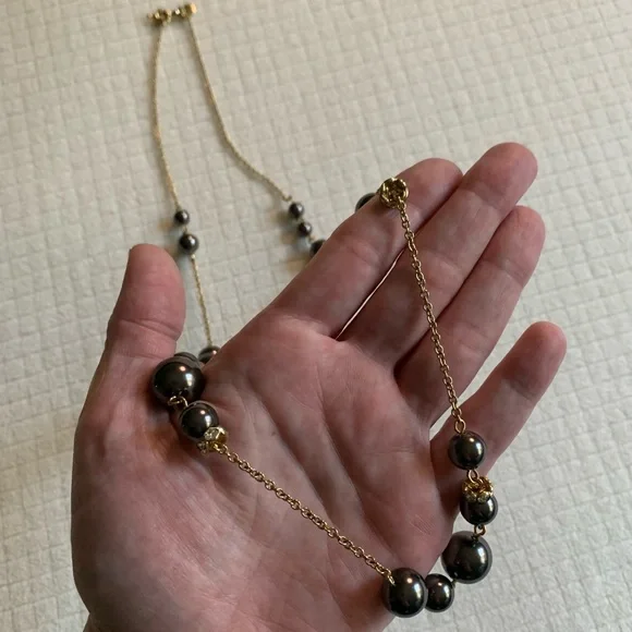 J.Crew gunmetal spheres long necklace - Picture 5 of 8